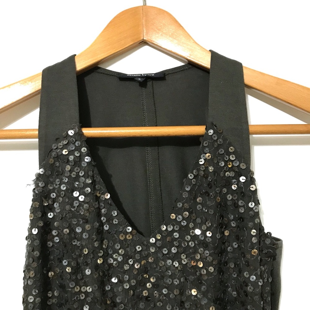 Nanette Lepore Olive Sequin Tank Top - Picture 2 of 6
